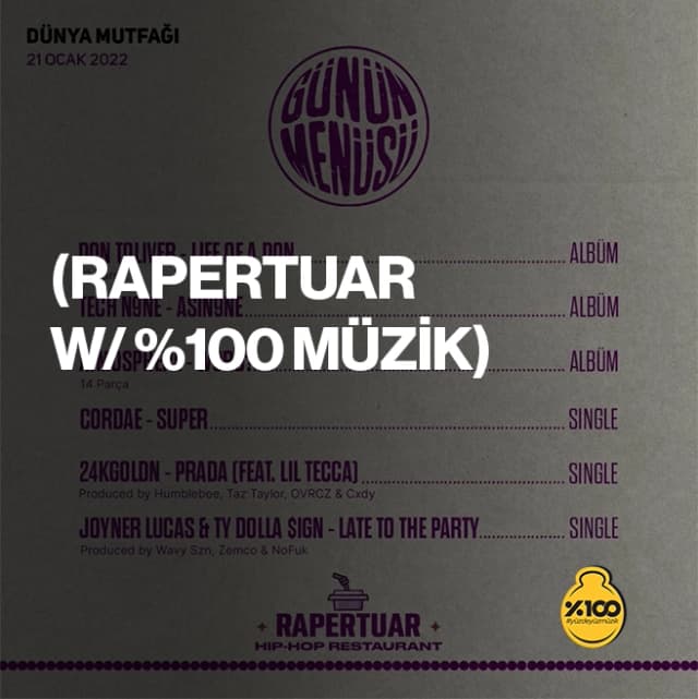 9 rapertuar x 100 muzik